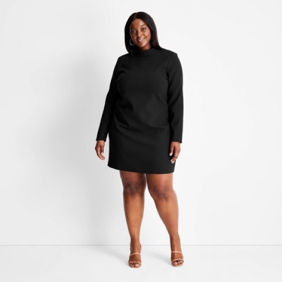 Future Collective With Kahlana Barfield Long Sleeve Mock Neck Open Back Dress - Picture 3 of 4